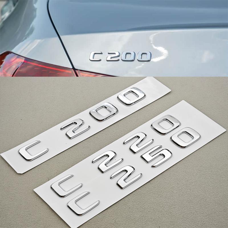 3D ABS Car Letters C200 C220 C250 C300 Logo Rear Trunk Badge Emblem Sticker For Mercedes Benz C Class W201 W202 W203 W204 W205