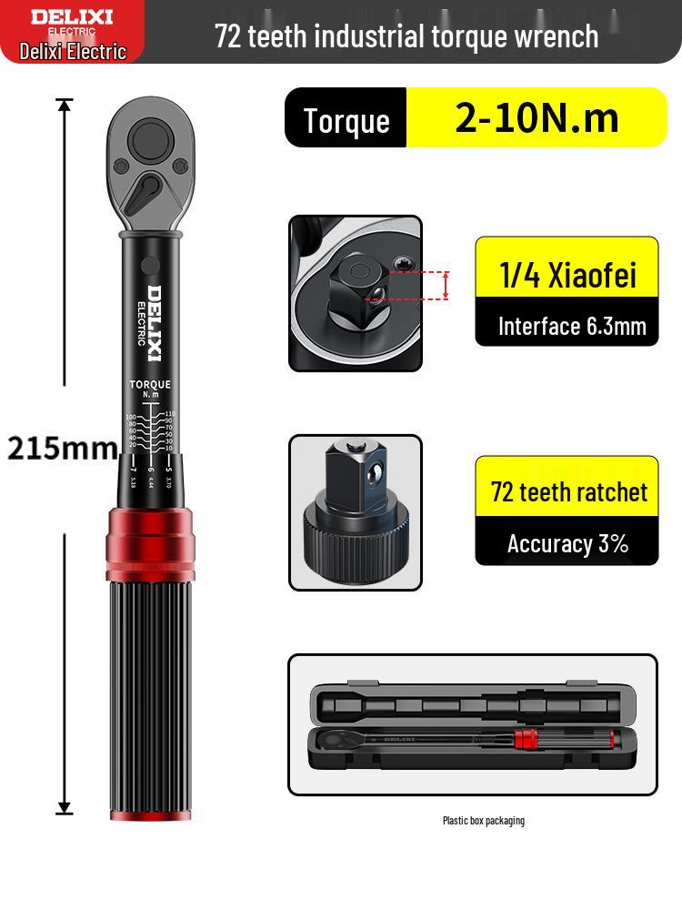 Delixi Adjustable High-Precision Torque Wrench for Auto Repair and Spark Plugs