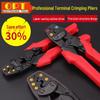 Multi-functional Crimping and Wire Stripper Pliers with Cold Crimp Terminals and PT Insulated Insert Terminal.