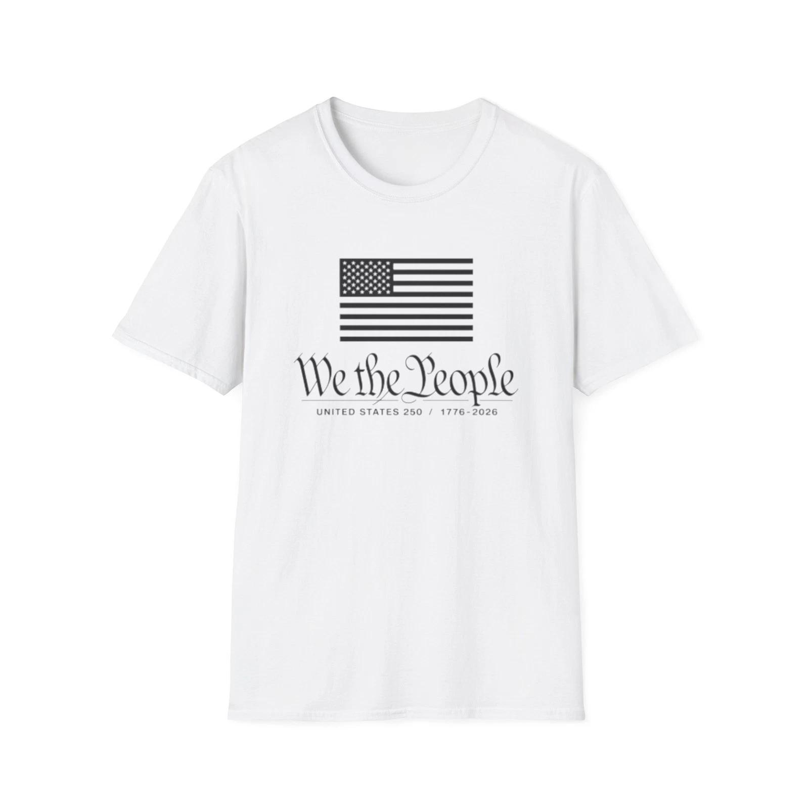 We the People Flag Fourth of July T-Shirt | American Script Typography L