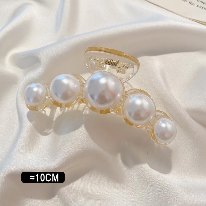 Vintage Pearl Clips Set Large Claw Korean Ponytail Big Barrettes Jaw Hairpins For Women Hair Accessories Hairgrip Gift