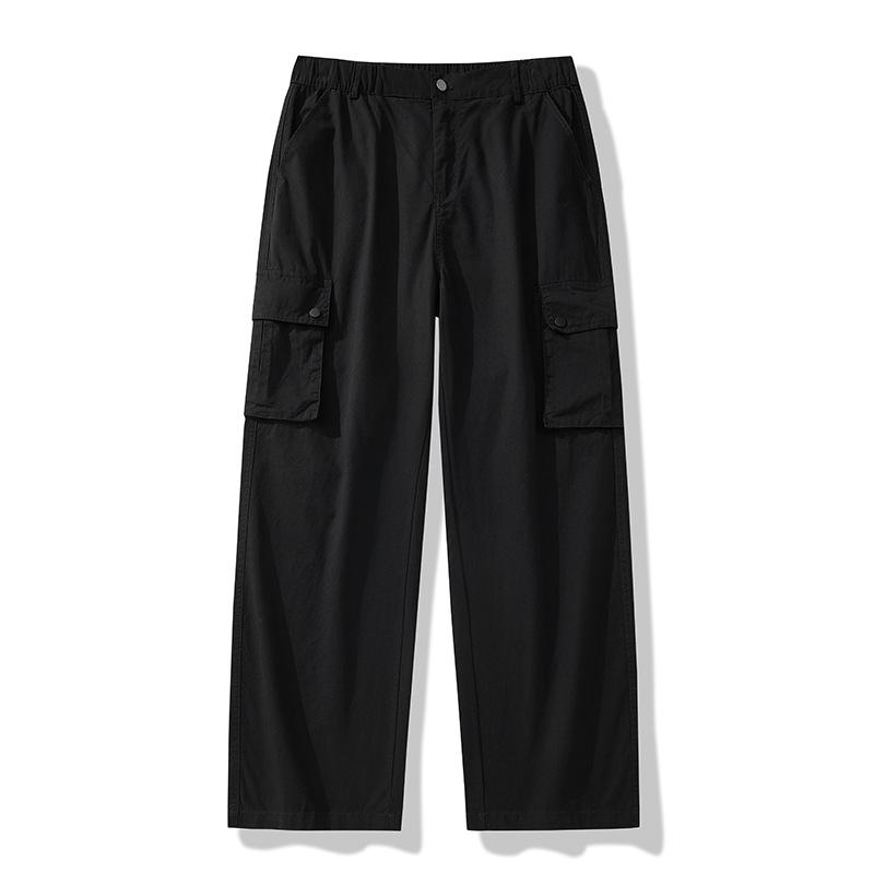 Spring High-end and Versatile Loose Cotton Casual Pants for Boys In Summer Loose Straight-leg Multi-pocket Pants for Men