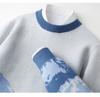 Men's High-End Pure Wool Patchwork Sweater - Winter Round Neck Cashmere Knit, New Style Base Layer