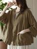 2025 Women's Retro Chinese-Style Cotton Linen Long Sleeve Cardigan with Frog Buttons - Spring/Autumn