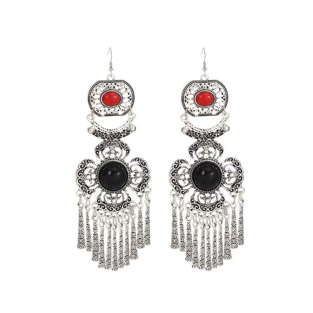 Luxury Rhinestone Pearls Ear Drop Zinc Zinc Alloy Ethnic Style Ear Studs Retro Tassel Earrings  Holiday