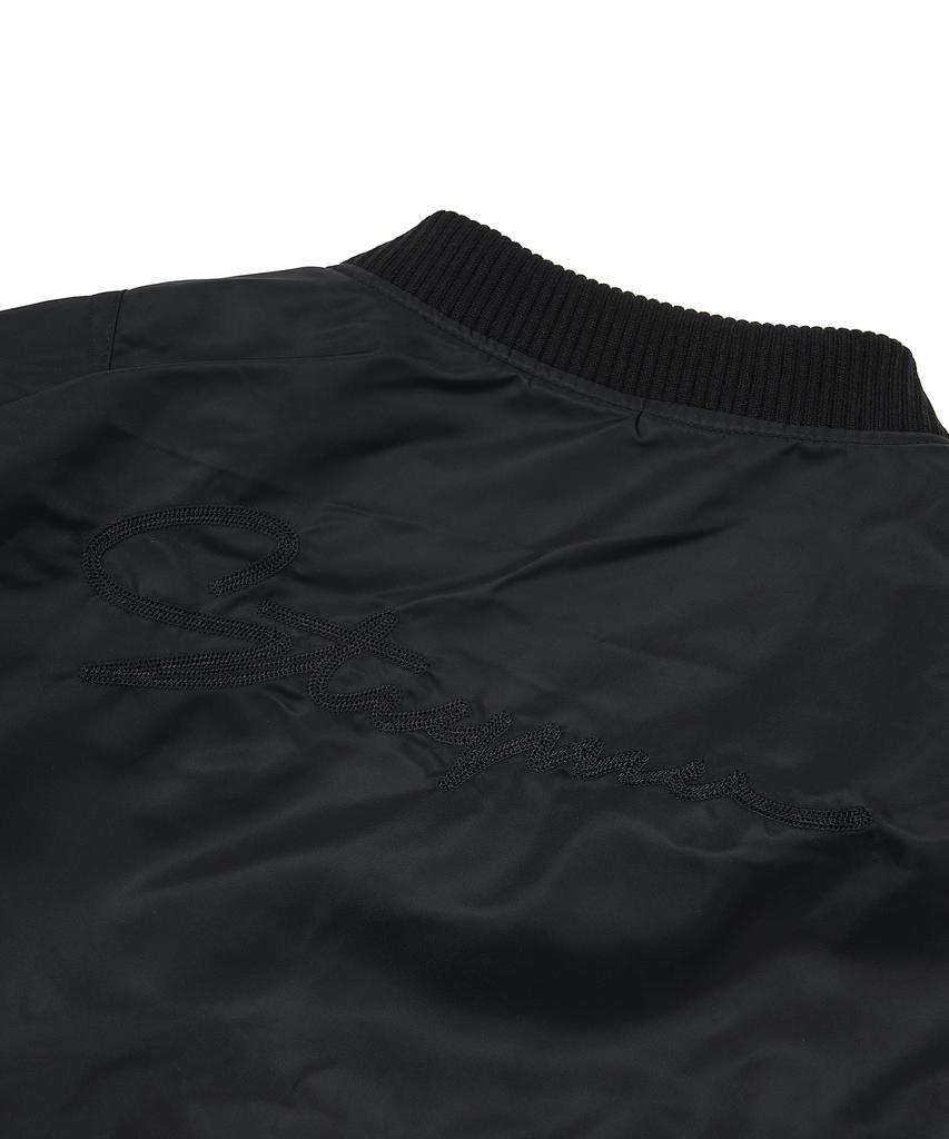 Stigma Zipper Oversized Ma-1 Jacket Black