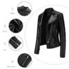 European Women's Beaded Leather Motorcycle Jacket - Long Sleeve, Lapel, Thin Fashion for Spring and Autumn 2023