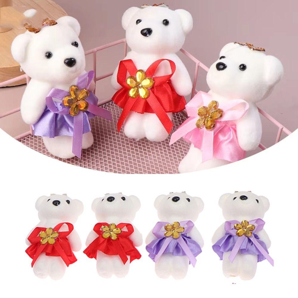 10pcs/set Plush Animal Bear Plush Foam Toys Foam Bear Cartoon Bouquet Doll  Graduation Gifts