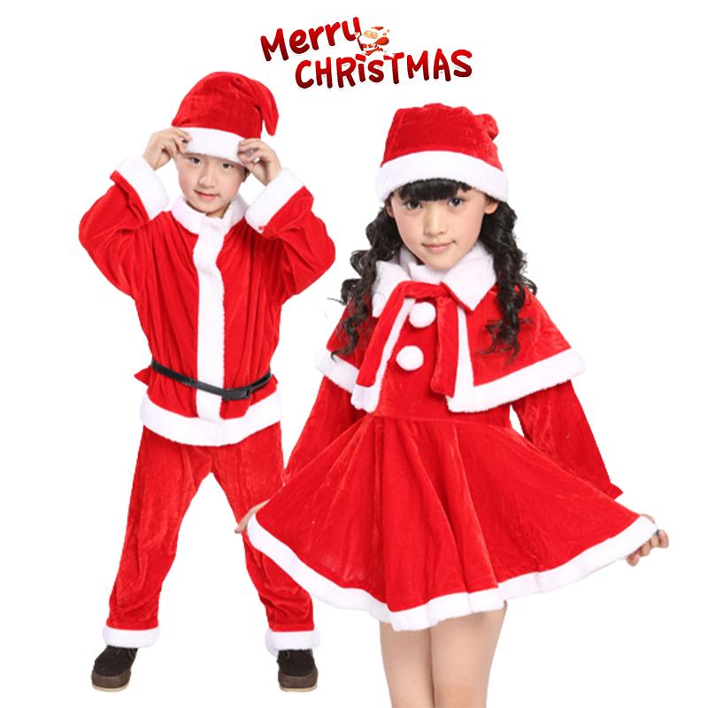 Santa Boys Girls Claus Cosplay Costume Christmas Clothes Kids Outfit Xmas Party