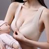 Breathable Front Buckle Seamless Underwear Thin Style Large Chest Small Plus Size Middle-aged and Elderly Women Comfortable No Ring Nursing BraBra