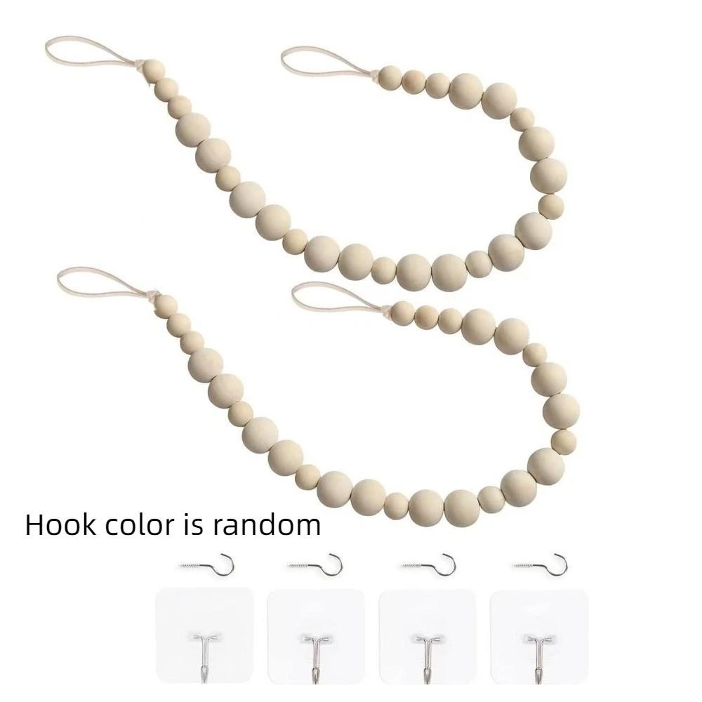 2Pcs Farmhouse Style Bead Curtain Buckles Minimalist Curtain Tie Backs  Curtain Decoration