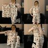 Cartoon Summer Sleepwear Set For Men And Women With Milk Silk Fabric Breathable Lounge Wear