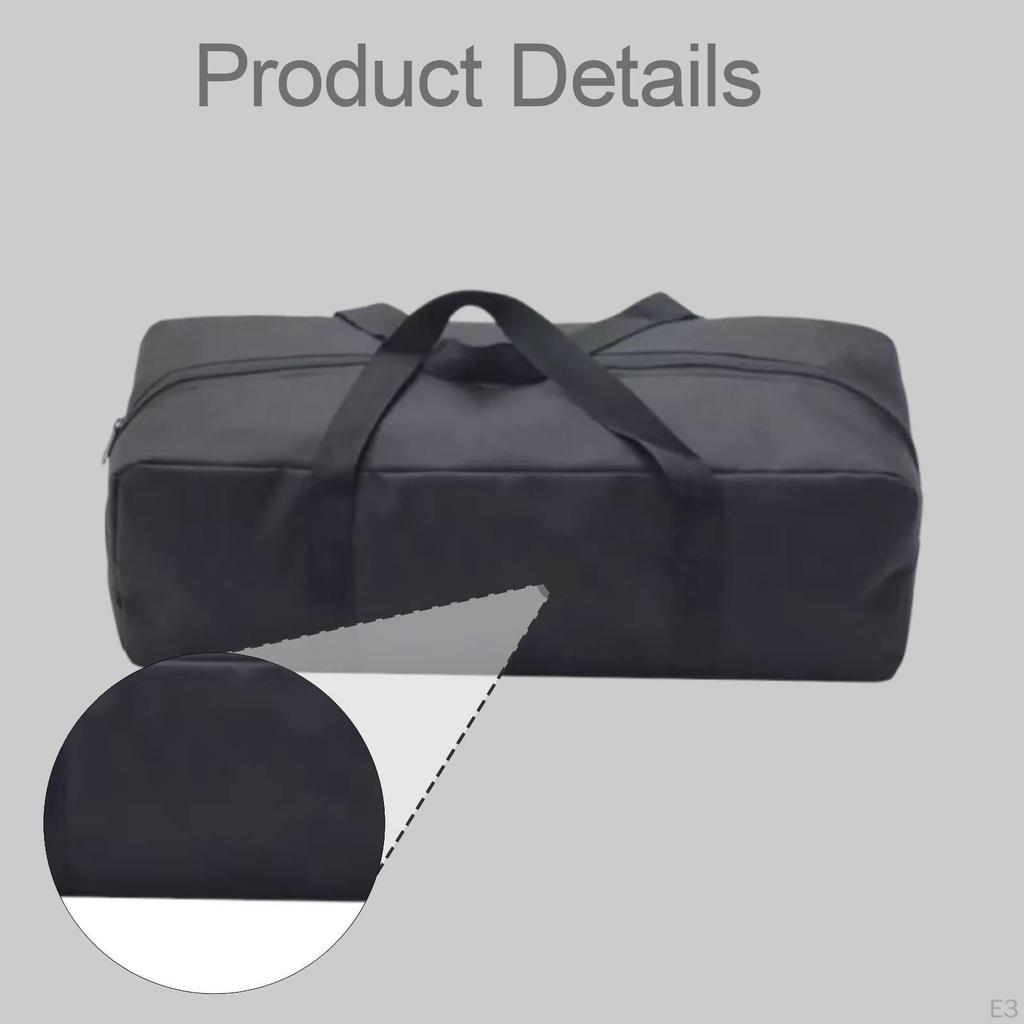 Black Camping Storage Bag with Zipper, Water-resistant, Sports Organizer for Hiking, And
