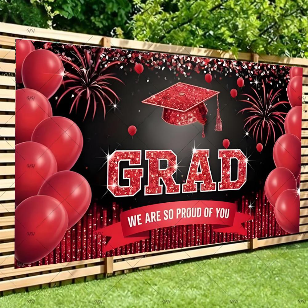 Congratulatory Graduatio Celebration Theme Party Decoration Background Graduates Backdrop Photography Studio Props Student Gifts