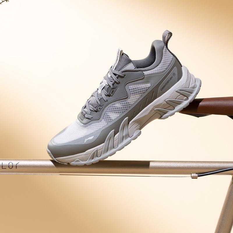Li Ning CF Suo Xiao Yao Xing V3 Comfortable Fashion Slip Resistant Durable Low Top Hiking Shoes Unisex Hiking Shoes Gray AHTV017-3