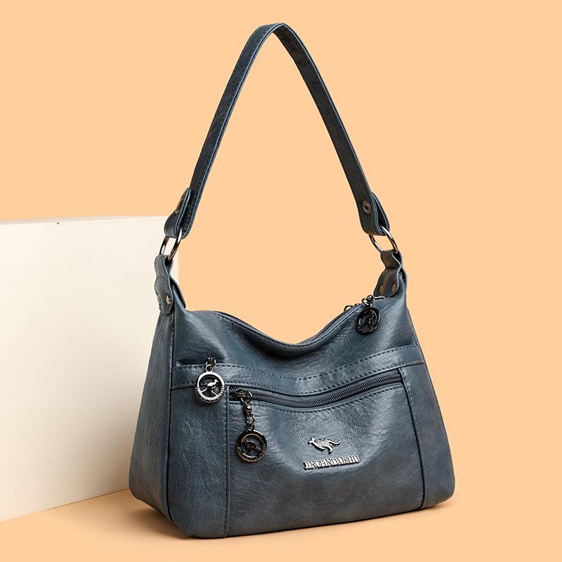 Weiche Leder Kleine Quadratische Tasche Große Kapazität Damen Schultertasche Umhängetasche