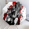 1 Stück Automatischer Faltregenschirm - Naruto Feuerbestimmungsmuster Tragbares faltbares Design Mit 8 Speichen Weihnachts-Geburtstagsgeschenke