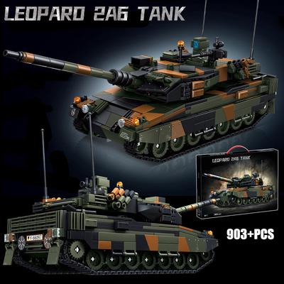 Military WW2 MOC Leopard 2A6 Army Main Battle Tank Building Blocks With Soldiers Tank Model Bricks Toys For Children Boys Gifts