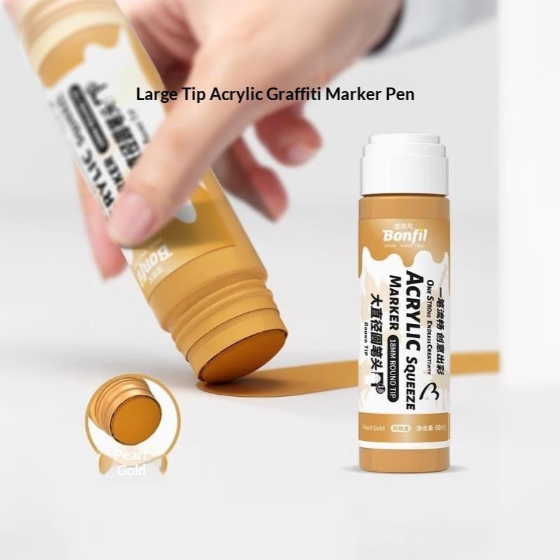 1Pcs 3Cm Jumbo Felt Tip Acrylic Paint Markers Graffiti Jumbo Colored Markers For Rock Painting Stone Ceramic Glass Wood Canvas