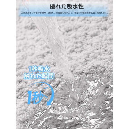 FEELSO Bath Mat, Non-Slip, Absorbent, Extra Thick, 40 X 60 Cm, Quick-Drying, Washable, Instant Absorbent Floor Mat for Bathroom, Dressing Room, Bathro