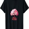 Pink and White Cherry Blossom Tree of Life Yggdrasil T-Shirt