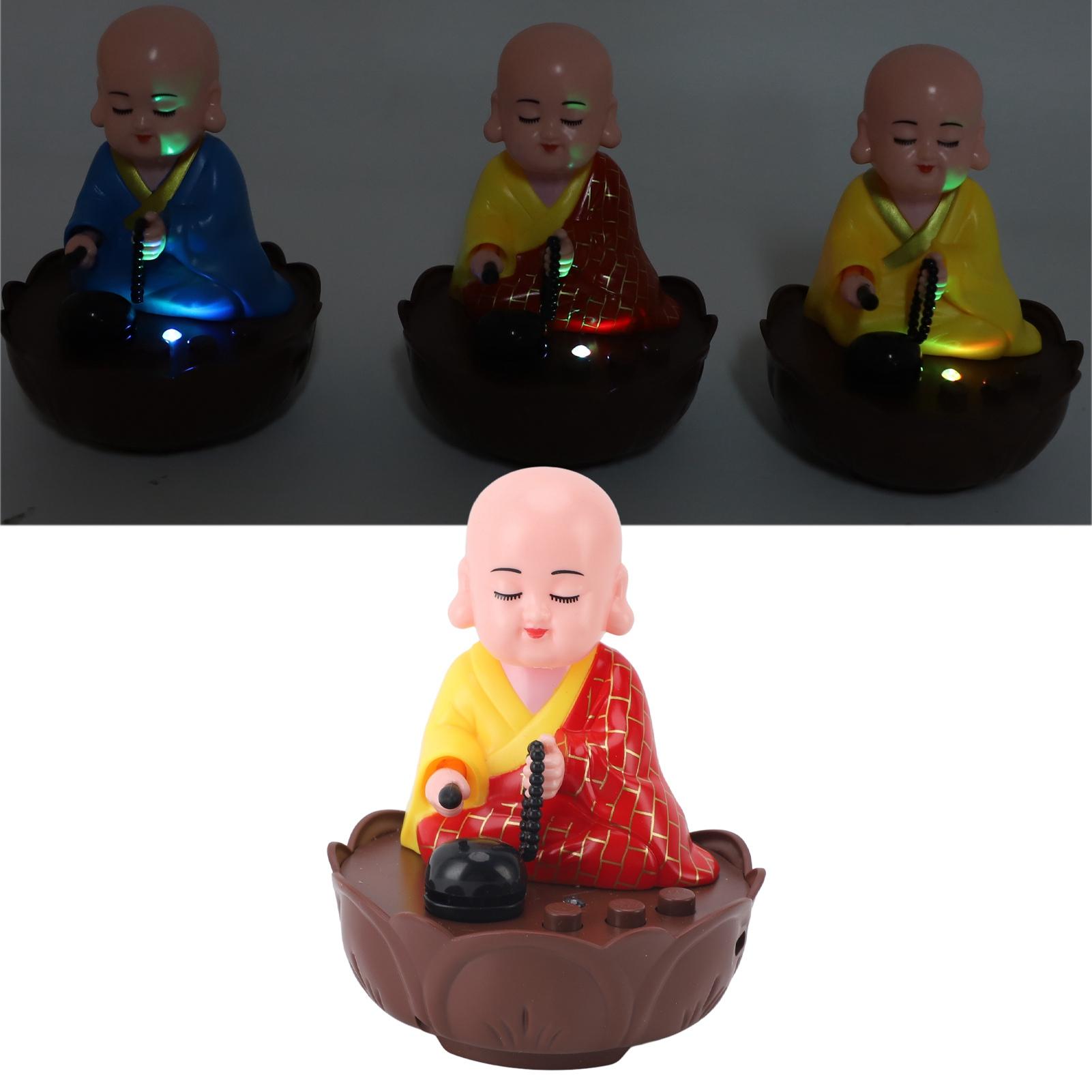 Muzikale Knikkende Monnik Beeldje Decoratie Beweegbare Hoofd Boeddha Beeld met USB Oplaadkabel