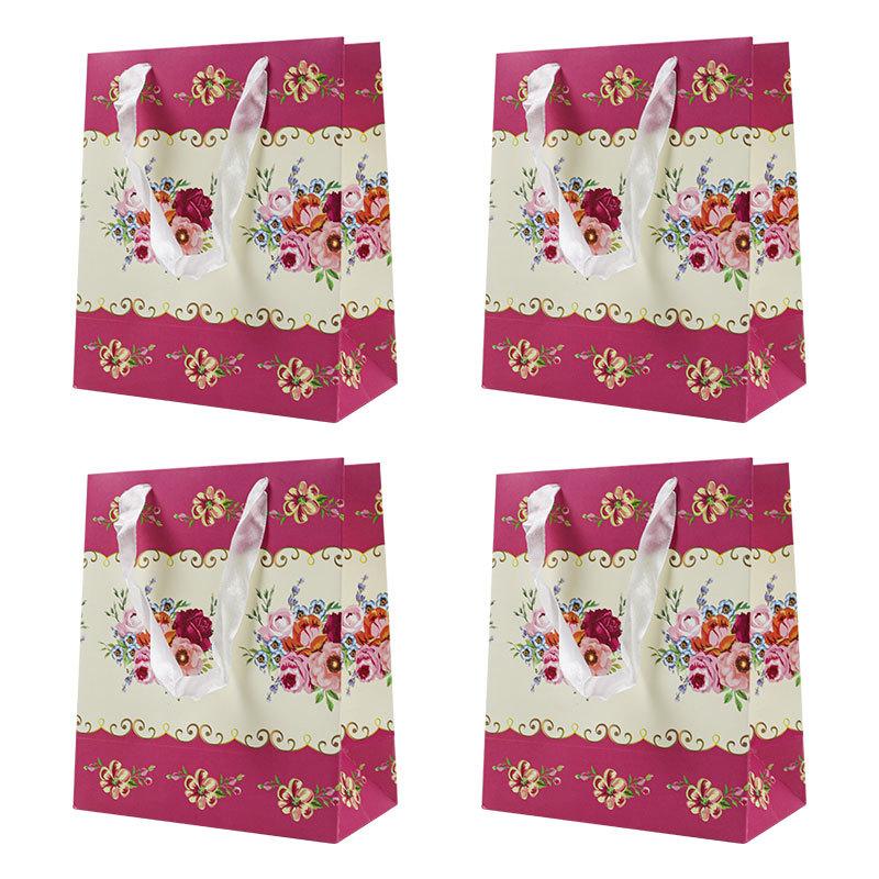 

Retro Floral Pattern Tote Bag, Holiday Gift Gift Gift Packaging Bag, Wedding Party Return Gift Paper Bag
