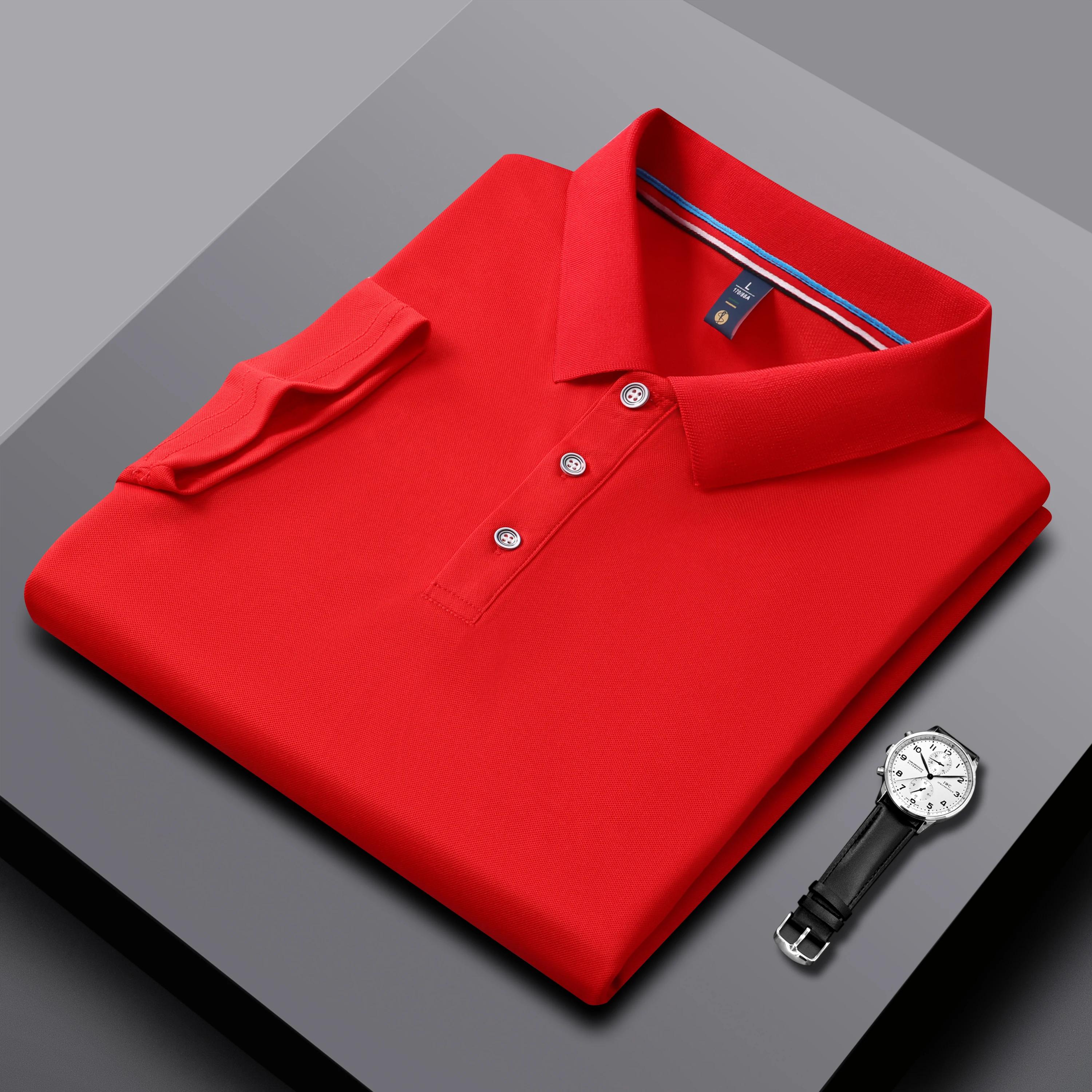 Treasure T-shirts Polo shirts voor heren en dames Zomer Nieuw T-shirts met revers Zakelijke Merken Hoge kwaliteit Vochtregulerend Trend Merken Korte mouwen 2XL rood