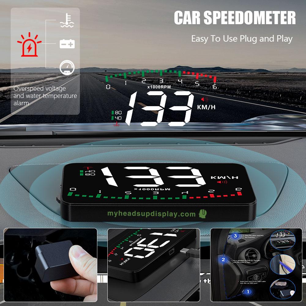 ZQKJ A900 OBD2 HUD Car Head Up Display Auto Para Accessory Electronic Speedometer Windshield Projector LED Smart Digital Alarm