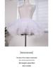 Petticoat Lolita: 28cm Puff Skirt, Boneless Support, 6-Layer Tulle, Halloween Cosplay Costume, Wearable as Outerwear.