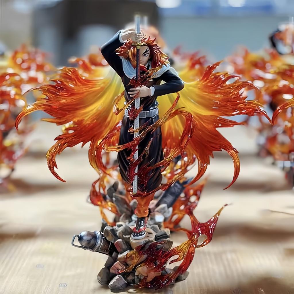 30cm Demon Slayer Rengoku Kyoujurou Anime Figur Rengoku Kyoujurou Figur PVC Modell Statue Sammlung Dekoration Schreibtisch Spielzeug Geschenk