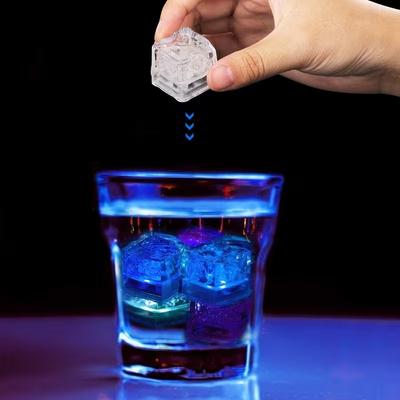 12-60PCS  LED Light Up Ice Cube Lamp Reusable 3D Atmosphere Light Eco-friendly Promotional Lamp for Party Bar Wedding KTV Decor