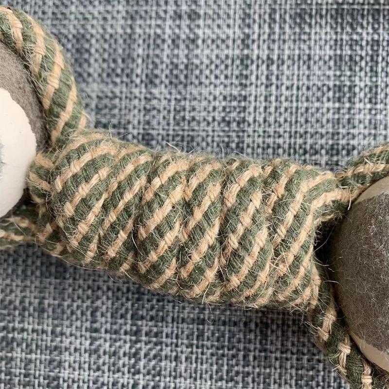 Pet Dog Bite Resistant Braided Rope Knot Dumbbell Teeth Grinding Toy For Medium Large Dogs
