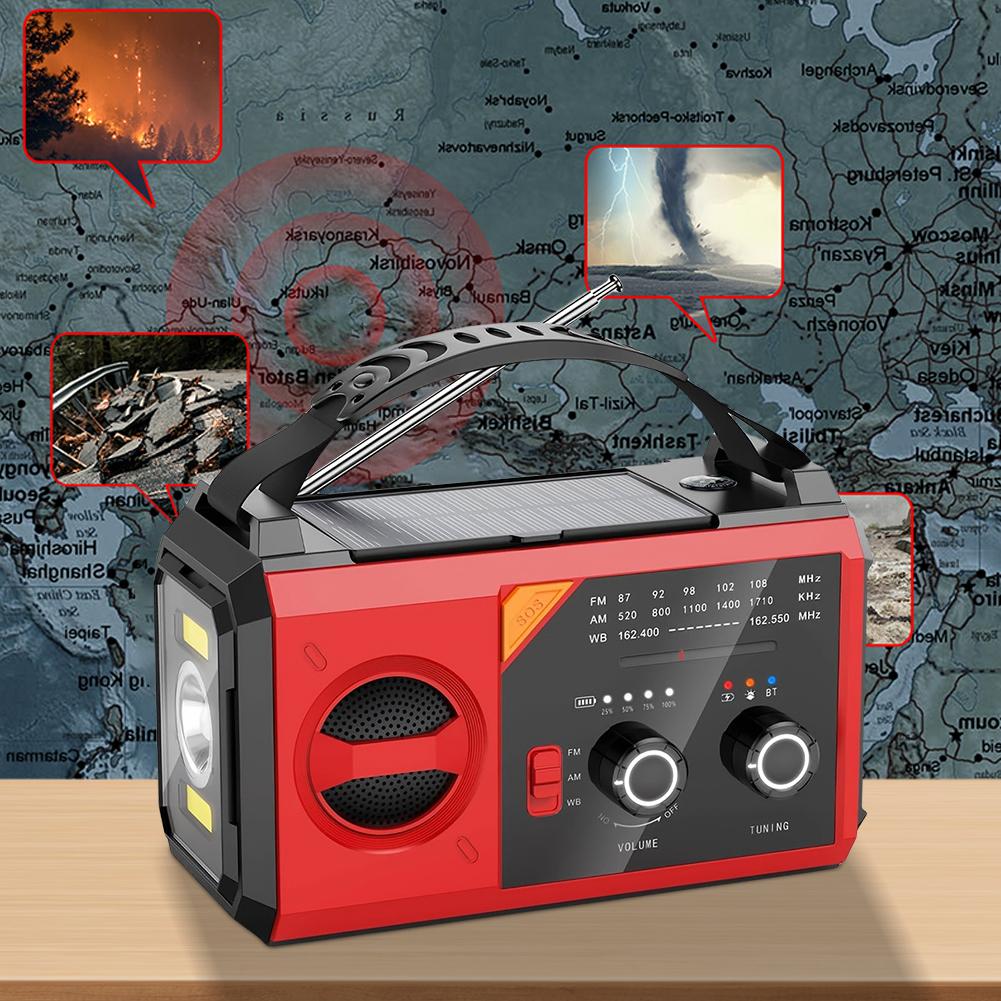 20000mAh Solar Hand Crank Emergency Radio Compass Cell Phone Charger AM FM NOAA Emergency Weather Radio for Home and Emergency