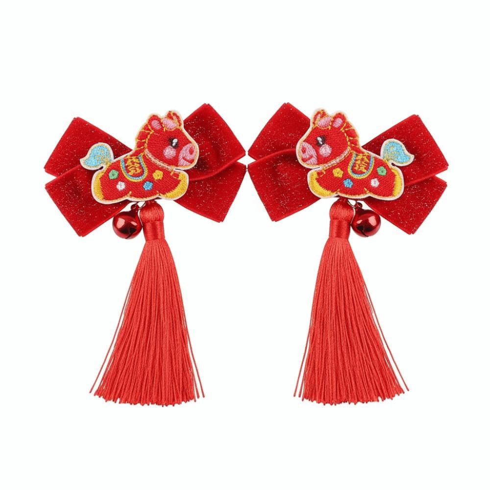 Cartoon Tassel Hairpin Horse New Year Hair Accessory  Festive Occasions