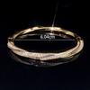 Elegant Full CZ Rhinestone Womens Bracelet Gold Plated Copper Adjustable Fashion Jewelry Daily Wear