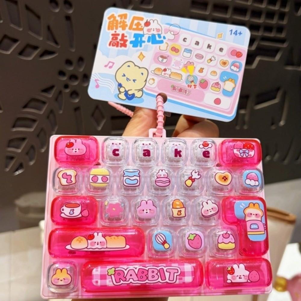 26 Keys Mechanical Keyboard Toy Clear Key Sounds Bag Pendant Charm Gift Giving