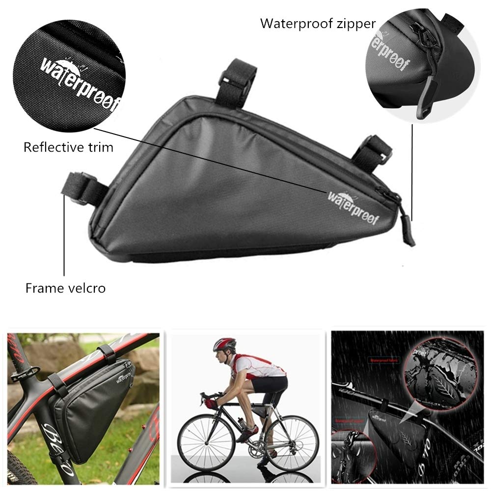 Bike Tire Repair Tool Waterproof Frame Triangle Mini Multifunctional Lever Adhesive Tube Patch Portable Set for Road Mountain Small Kit, Bag, Pump,