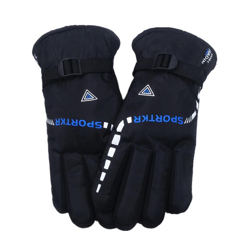 Men's Thickened Winter Cycling Gloves - Warm, Windproof, Non-Slip, Plus Velvet Skiing Style