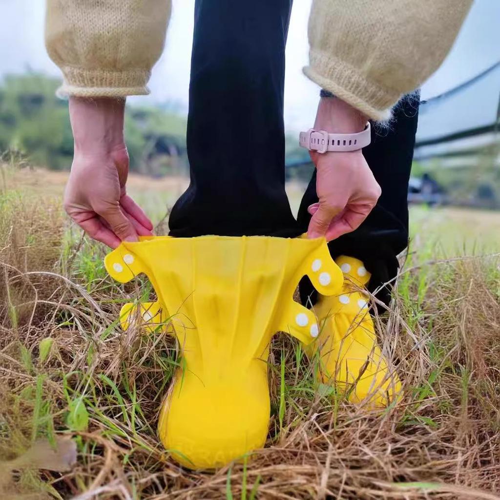 Unisex Waterproof Anti-slip Rain Shoe Covers - Durable, Thick, and Easy-to-Store