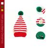 Knitted Christmas Elf Hat with Ears Soft Pom Pom Warm Windproof for Winter Outdoor Xmas Cosplay Party Activities