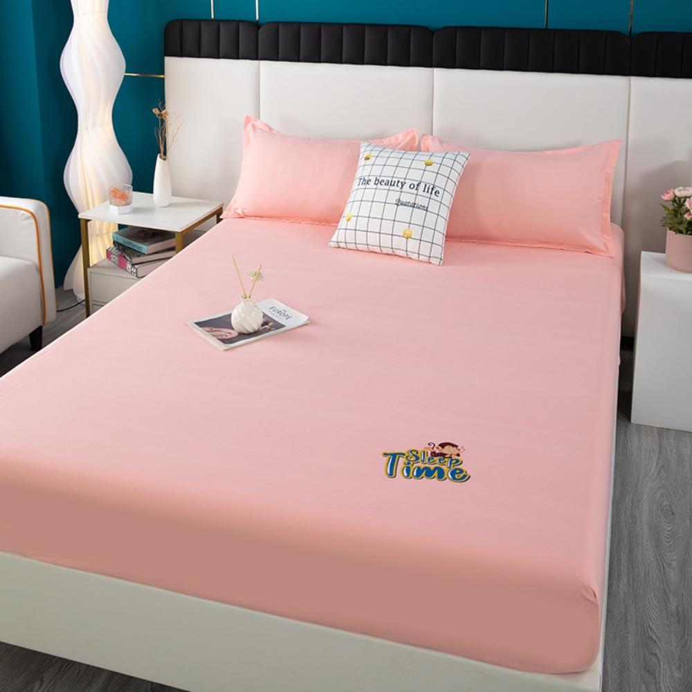 Summer Washed Cotton Fitted Sheet Set, All-around Wrap Mattress Cover, Baby Friendly Single Bed Sheet Mattress Protector