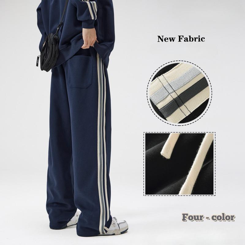 Spring Men's New Striped Wide Leg Casual Trousers