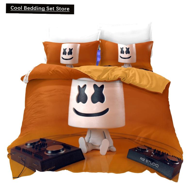 Neues 3-teiliges einseitig bedrucktes Serien-DJ-Digitaldruck-Bettbezug-Bettwäscheset Bequemes atmungsaktives Laken Bettdecke Bettset