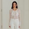 13Month Diamond Sheer Knit Cardigan (White)
