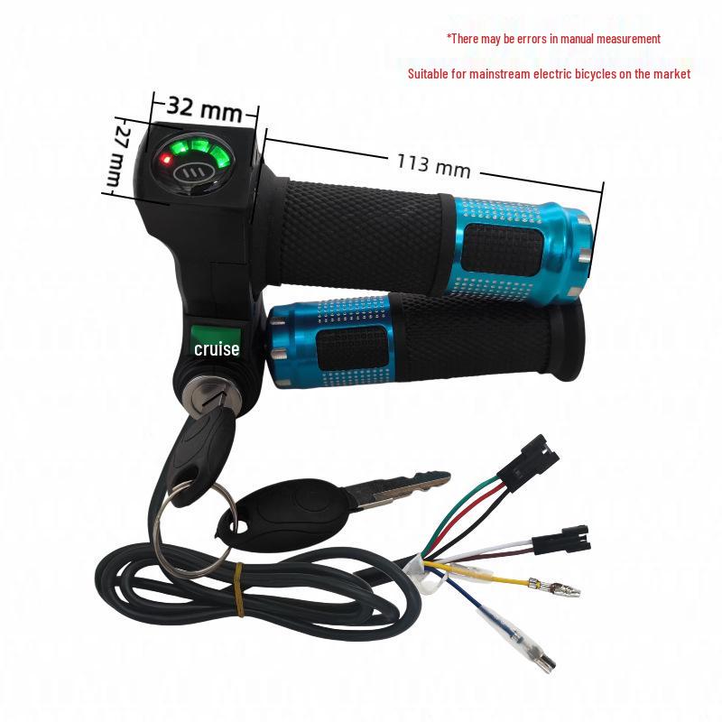 Four-Light Electric Scooter Throttle Grip with Cruise Voltage Display