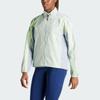 adidas Own The Run Colorblock Jacket Windproof Breathable Water-Resistant Retro Sports Stand Collar Jacket Women Jackets Linen-Green IQ3873