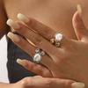 Vintage White Imitation Pearl Open Rings for Women 2026 Fashion Metal Irregular Geometric Pearl Ring With Zircon Wedding Jewelry