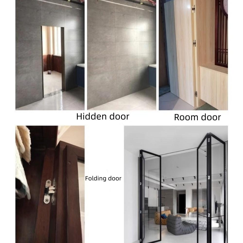 Cerniera per Porte a Scomparsa, Cerniera Nascosta Invisibile in Acciaio Inossidabile, Cerniera Robusta ad Apertura 180° Per Porte in Legno, Armadi e Mobili