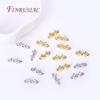 18K Gold Plated 2/3 Hole Separators For Beads,Inlaid Zircon Beads Separators,Handmade Decorative DIY Beading Jewelry Materials